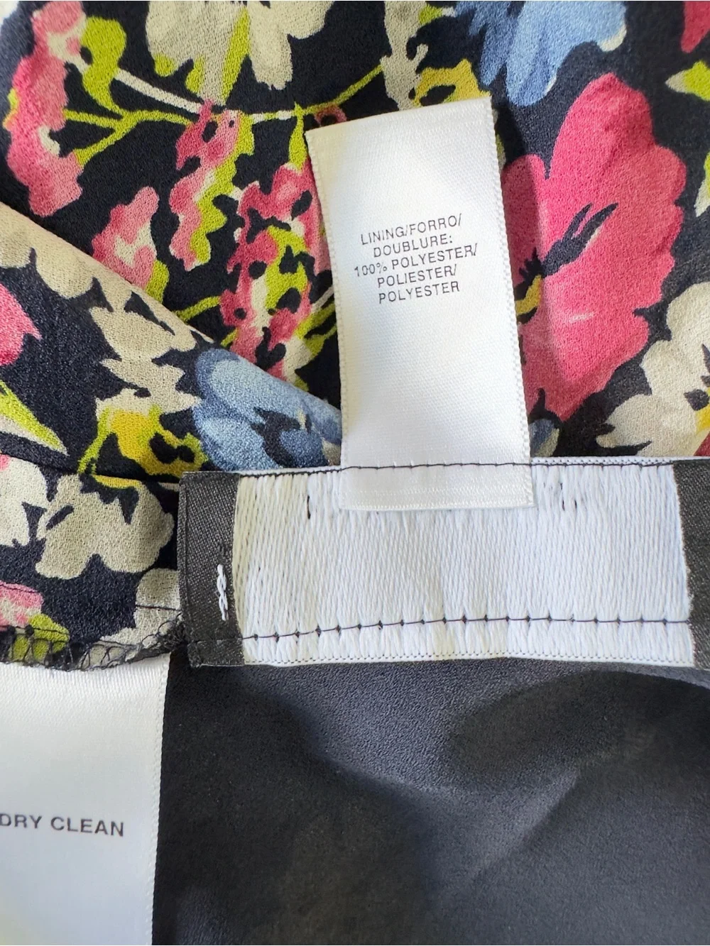 Jones New York Silk Floral A-Line Skirt Size 8 Blue Pink White Midi Lined VTG